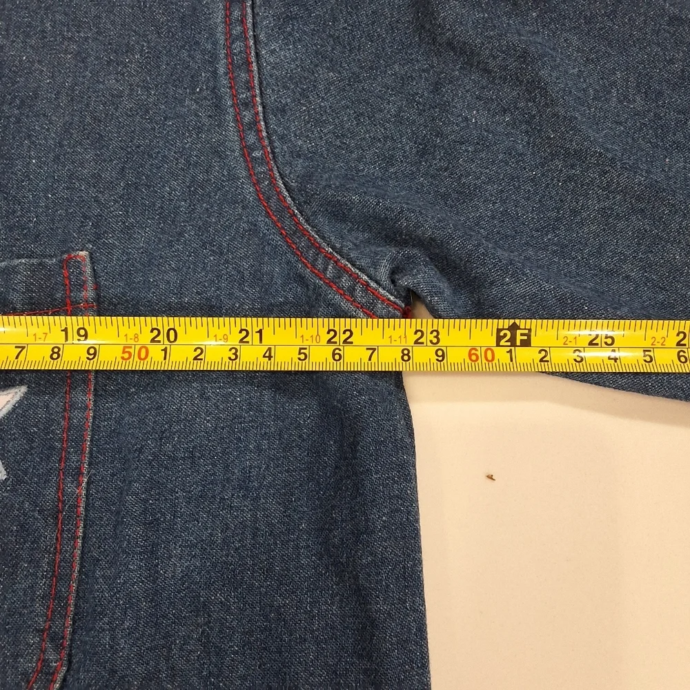 ✨2/$25 Natural Impressions~Women VTG Denim Barncoat~Chore Jacket~Patriotic~MED - Picture 6 of 8